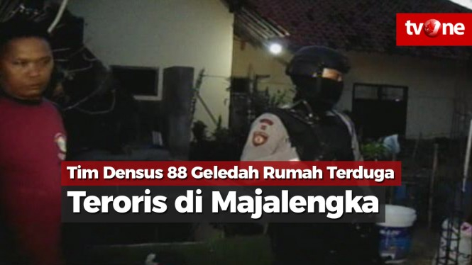 Tim Densus 88 Geledah Rumah Terduga Teroris di Majalengka