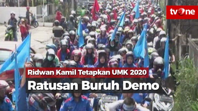 Ridwan Kamil Tetapkan UMK 2020, Ratusan Buruh Cimahi Demo