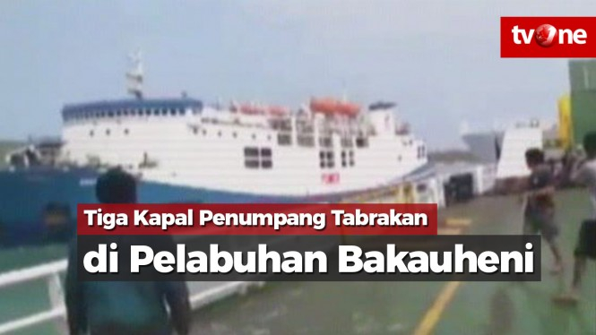 Tiga Kapal Penumpang Tabrakan di Pelabuhan Bakauheni Lampung