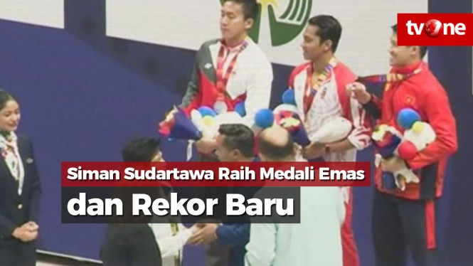 Siman Sudartawa Raih Medali Emas SEA Games dan Rekor Baru