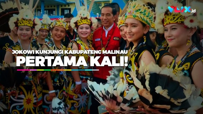 Pertama Kali, Jokowi Disambut Suku Dayak Asli Malinau