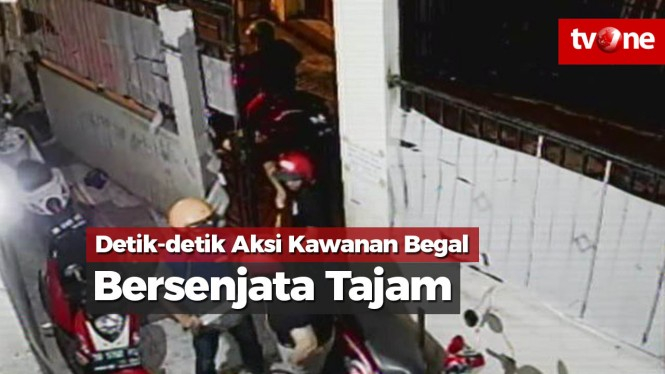 Detik-detik Aksi Kawanan Begal Bersenjata Tajam di Makassar