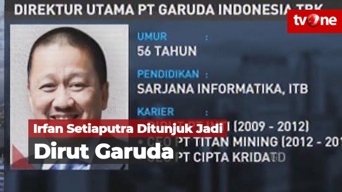 Irfan Setiaputra Ditunjuk Jadi Dirut Garuda Indonesia