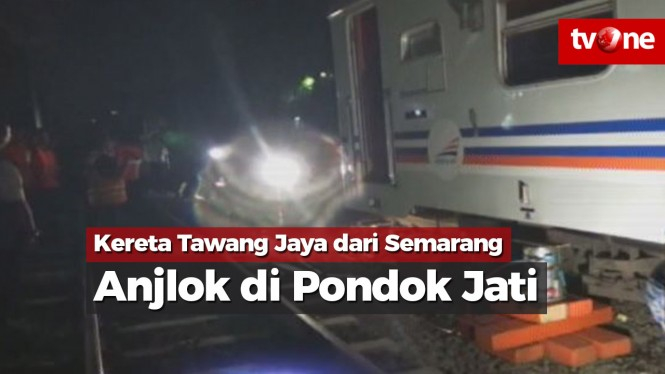 Kereta Tawang Jaya dari Semarang Anjlok di Pondok Jati