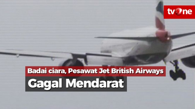 Badai Ciara, Pesawat Jet British Airways Gagal Mendarat