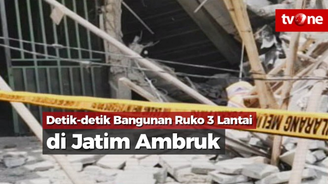 Detik-detik Bangunan Ruko 3 Lantai di Jakarta Timur Ambruk