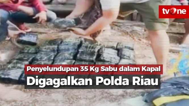 Penyelundupan 35 Kg Sabu dalam Kapal Digagalkan Polda Riau