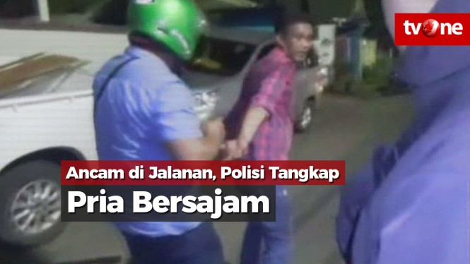 Ancam di Jalanan, Polisi Tangkap Pria Bersajam di Makassar
