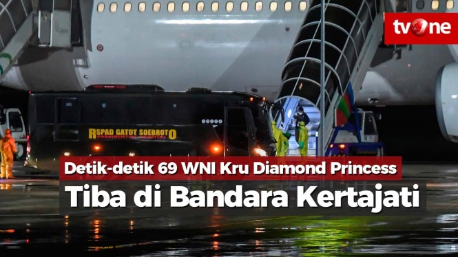 Detik-detik 69 WNI Kru Diamond Princess Tiba di Kertajati