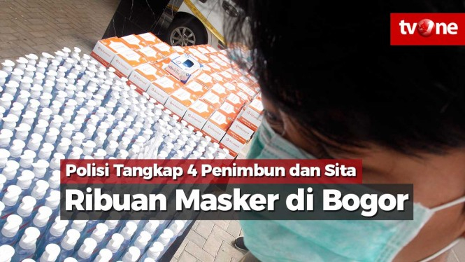 Polisi Tangkap 4 Penimbun dan Sita Ribuan Masker di Bogor