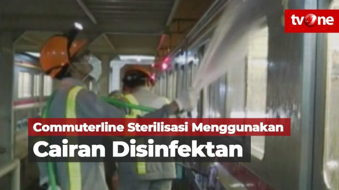 Commuter Line Sterilisasi Menggunakan Cairan Disinfektan
