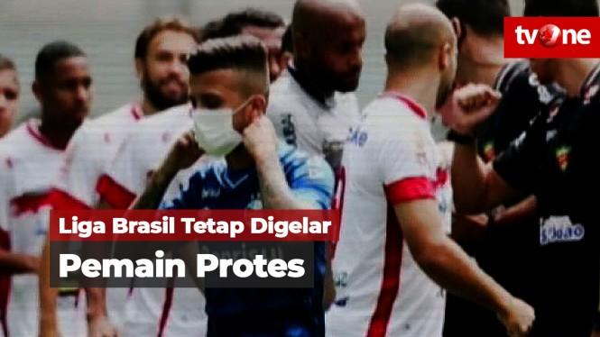 Protes Liga tetap Digelar, Pemain Brasil Pakai Masker