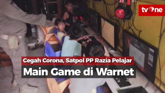 Cegah Corona, Satpol PP Razia Pelajar Main Game di Warnet