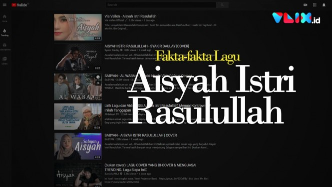 Fakta Lagu Aisyah Istri Rasulullah yang Trending di YouTube