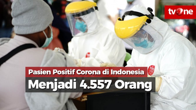 Pasien Positif Corona di Indonesia Menjadi 4.557 Orang