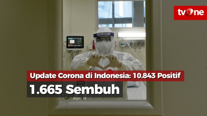 Update Corona di Indonesia: 10.843 Positif, 1.665 Sembuh