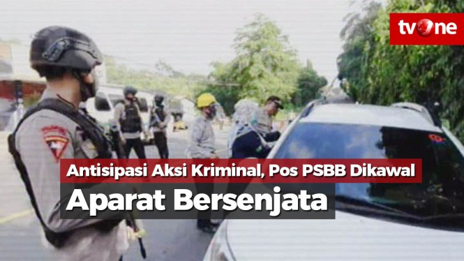 Pos Cek PSBB Jabar Dikawal Aparat Bersenjata Lengkap