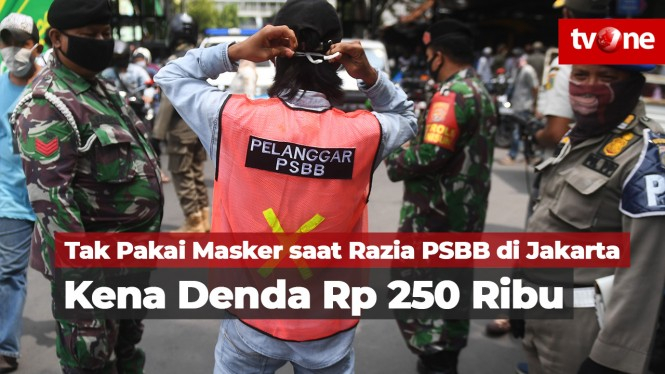 PSBB di Jakarta, Tak Pakai Masker Kena Denda Rp 250 Ribu