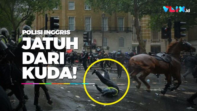 Black Lives Matters di London Rusuh, Polisi Jatuh dari Kuda