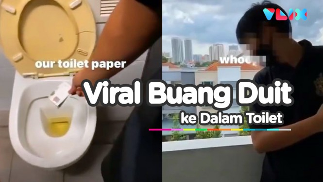 Pelajar Singapura Buang Duit ke Toilet