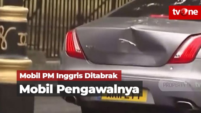 Mobil PM Inggris Ditabrak Mobil Pengawalnya