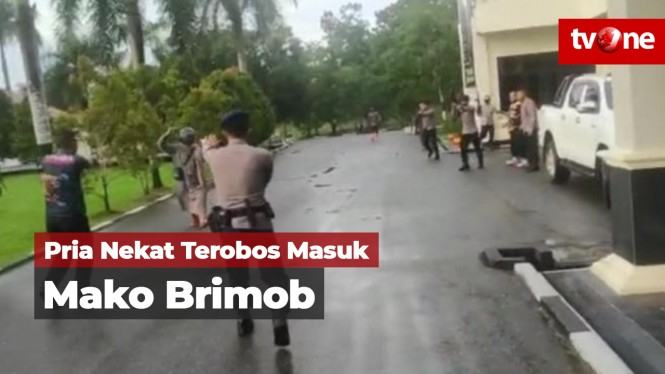 Pria Nekat Terobos Mako Brimob Polda Sulawesi Tenggara