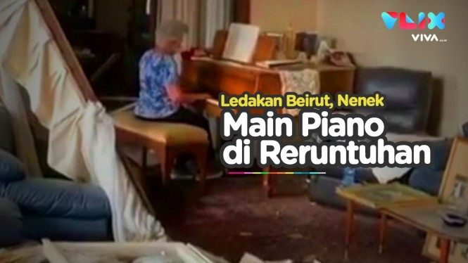 Beirut Diguncang Ledakan Dahsyat, Nenek Tenang Main Piano