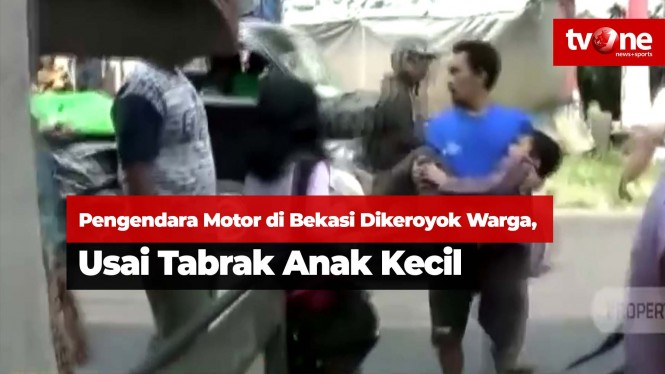 Pengendara Motor di Bekasi Dikeroyok Usai Tabrak Anak Kecil