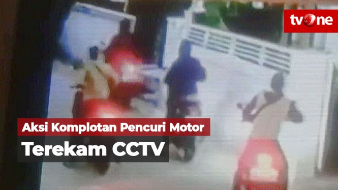 Aksi Komplotan Pencuri Motor Terekam CCTV
