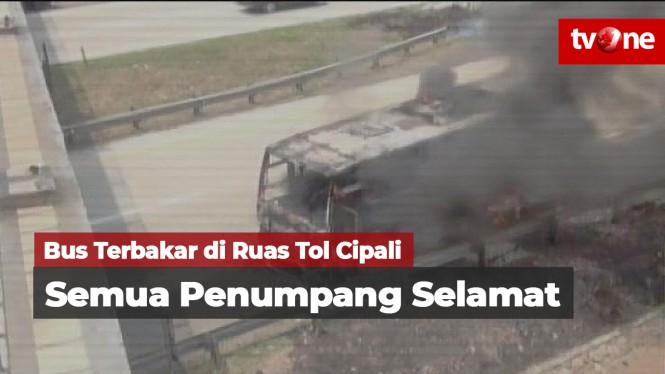 Bus Terbakar di Ruas Tol Cipali, Seluruh Penumpang Selamat