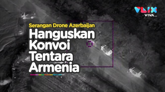 Konvoi Pasukan Armenia Tak Berdaya Digempur Drone Azerbaijan
