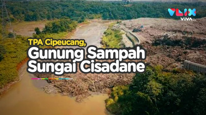 Gunung Sampah TPA Cipeucang Ancam Sungai Cisadane