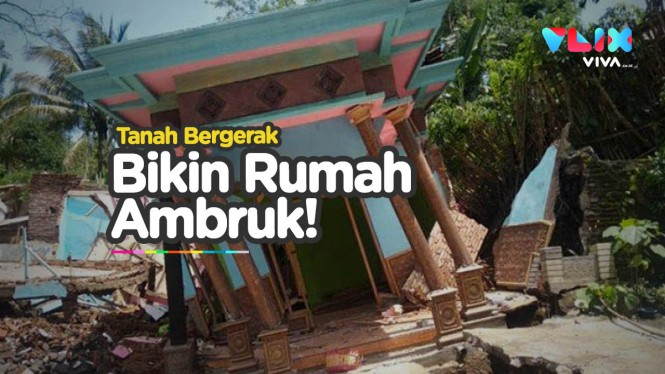 Viral Detik-detik Tanah Bergerak Bikin Rumah Roboh di Malang