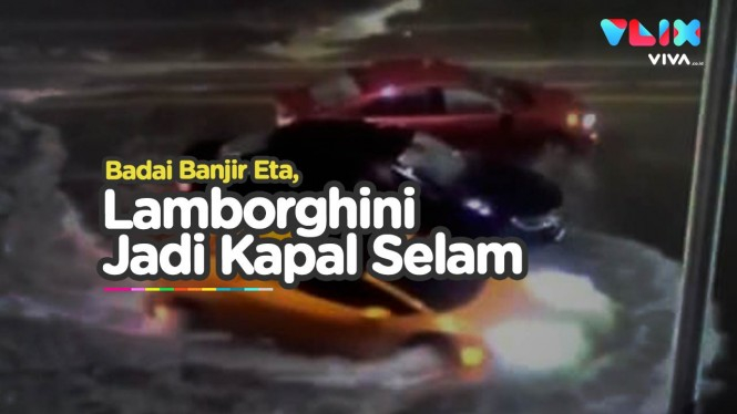 Badai Eta Mengamuk, Lamborghini Berubah Jadi Kapal Selam