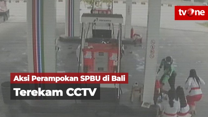 Perampokan SPBU di Denpasar Terekam CCTV