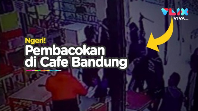 CCTV Rekam Pembacokan Mengerikan di Cafe Bandung