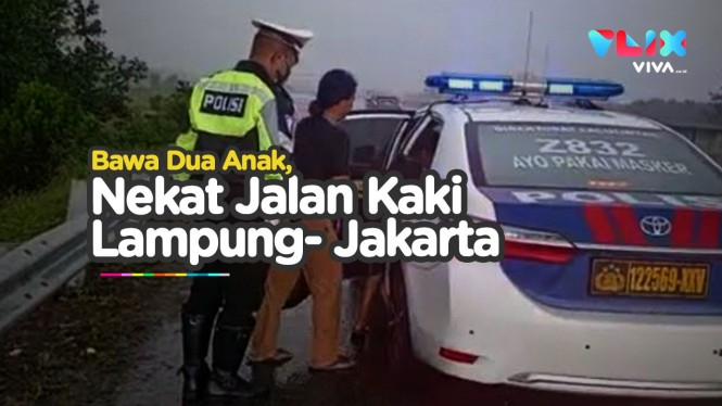 Ibu dan 2 Anak Nekat Jalan Kaki dari Lampung ke Jakarta