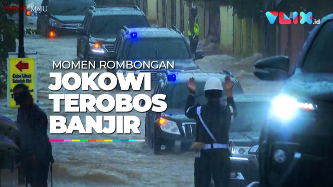 Momen Rombongan Mobil Jokowi Terobos Banjir Kalsel