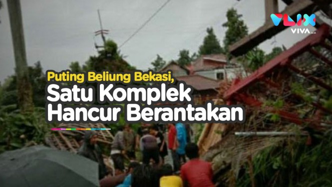 Puting Beliung Hancurkan Rumah Satu Komplek di Bekasi