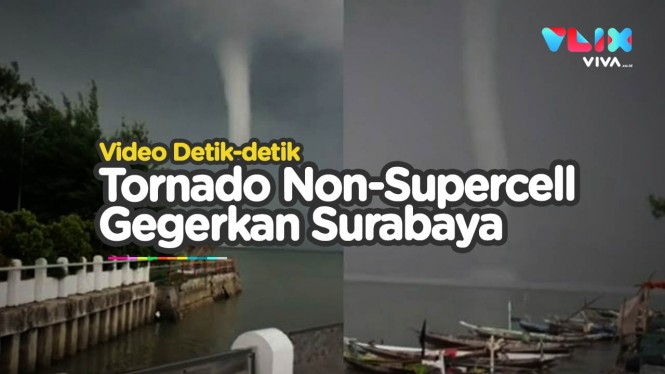 Air Laut Surabaya Berputar Menuju Langit, Fenomena Apa Ini?