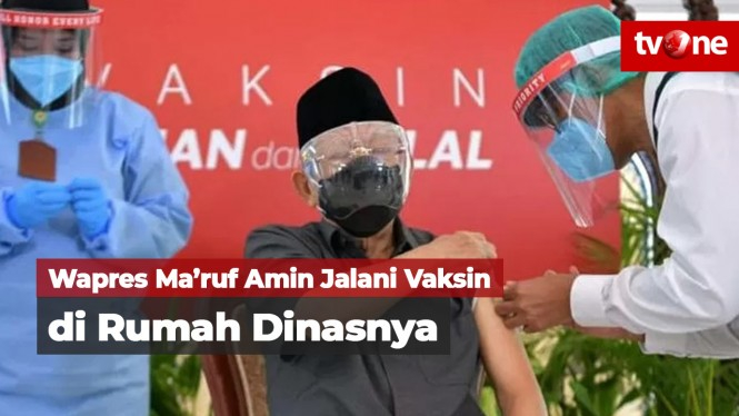 Wapres Ma'ruf Amin Jalani Vaksinasi di Rumah Dinas