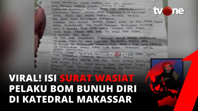Viral! Isi Sepucuk Surat Pelaku Teror Bom di Makassar