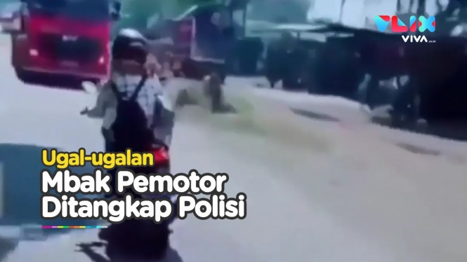 Wanita Pengendara Motor Ugal-ugalan Diamankan Polisi