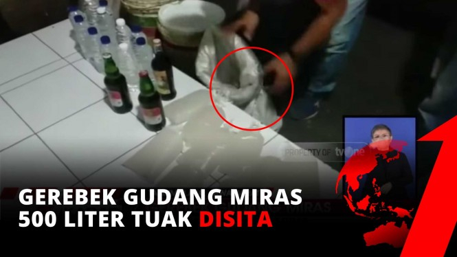 Polisi Gerebek Gudang Miras Jenis Tuak, Sita 500 Liter