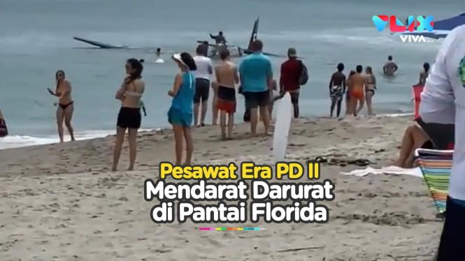 Pesawat PD II Ini Mendarat Darurat di Pantai Florida