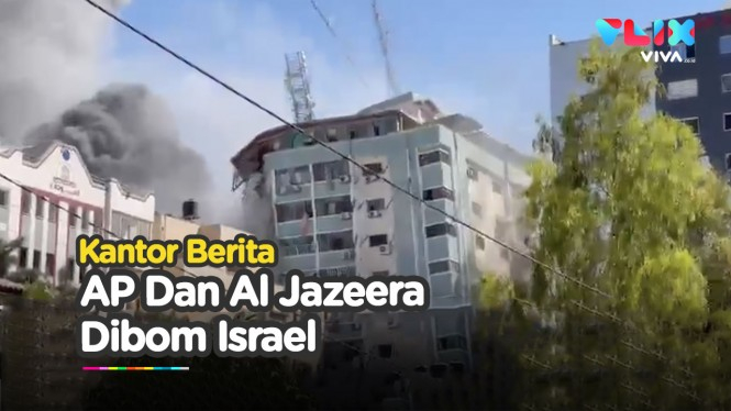 DETIK-DETIK Gedung Al Jazeera Runtuh Dibom Israel