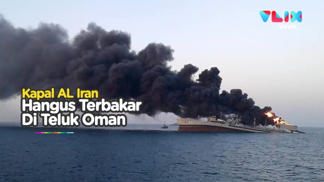 Kapal Angkatan Laut Iran Terbakar & Tenggelam Saat Latihan