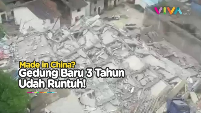 Gedung 7 Lantai di China Runtuh Rata Dengan Tanah!