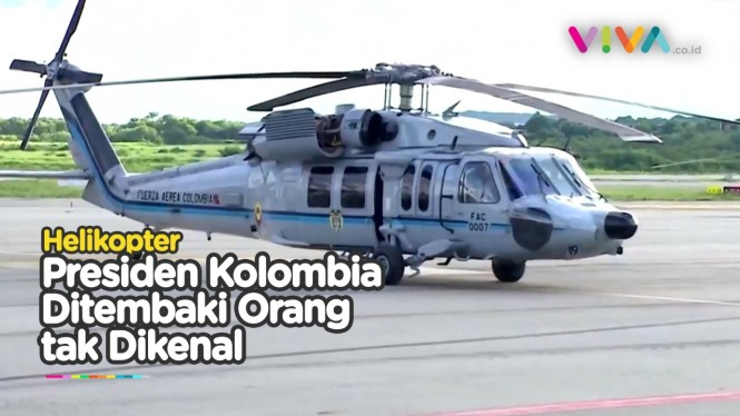 Helikopter Presiden Kolombia Ditembaki Orang Misterius