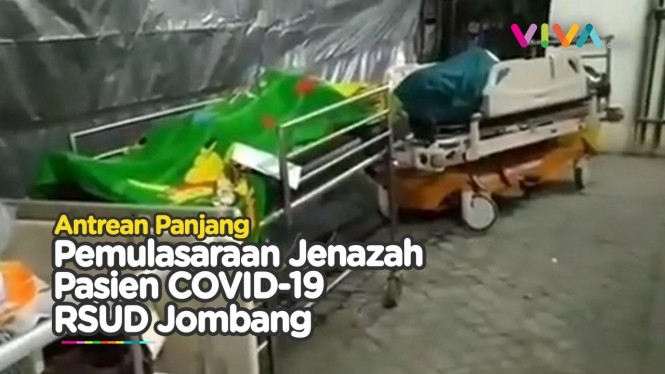Antrian Pemulasaraan Jenazah Covid-19 di RSUD Jombang